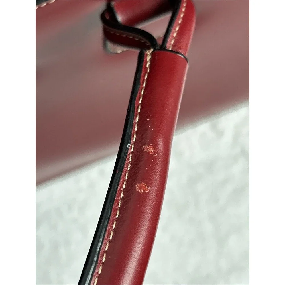 Franklin Covey Leather Bag Red Breifcase Organizer Tote Preppy Lagenlook Vintage